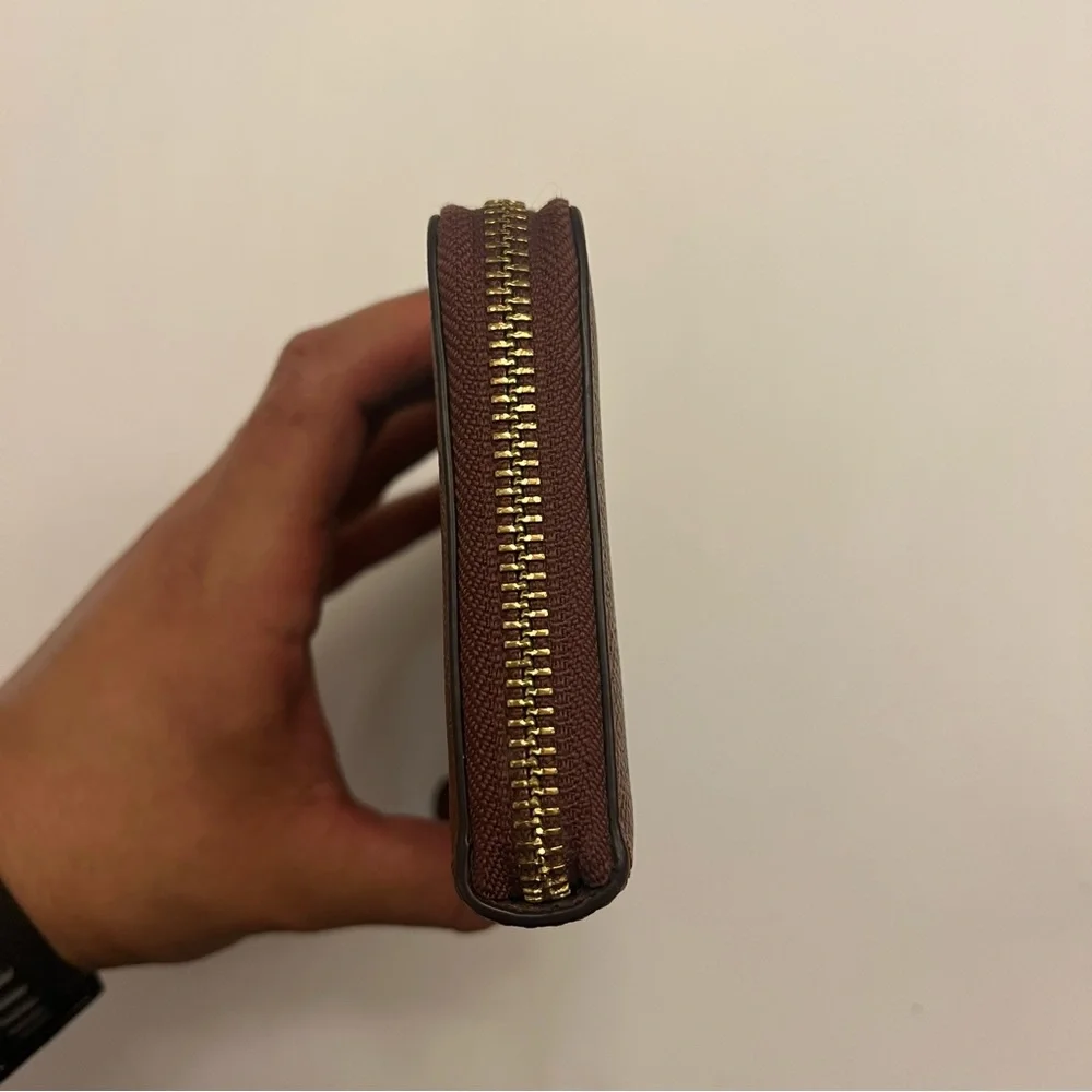 Coach Long Zip Wallet, Brown/gold‎ Accent